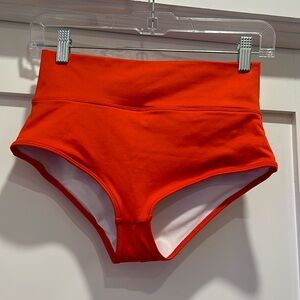 PINK Active Red Orange High Waist Shortie Bikini Bottom